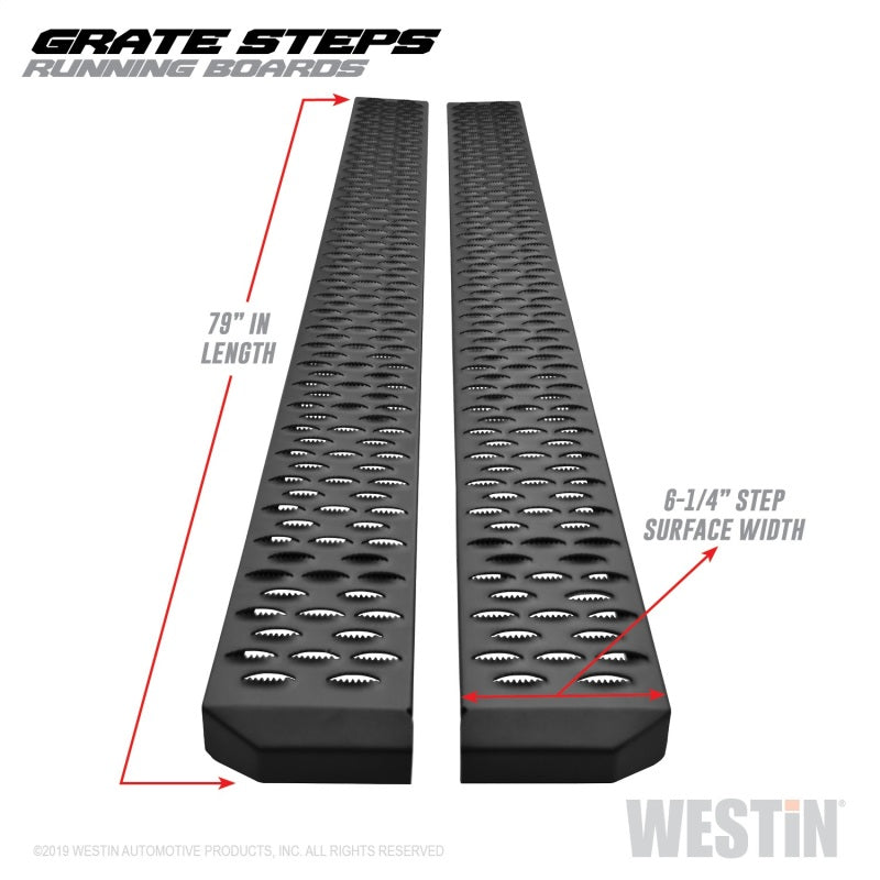 Westin Grate Steps Running Boards 79 in - Textured Black - Mammoth Racing -