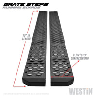 Westin Grate Steps Running Boards 79 in - Textured Black - Mammoth Racing -