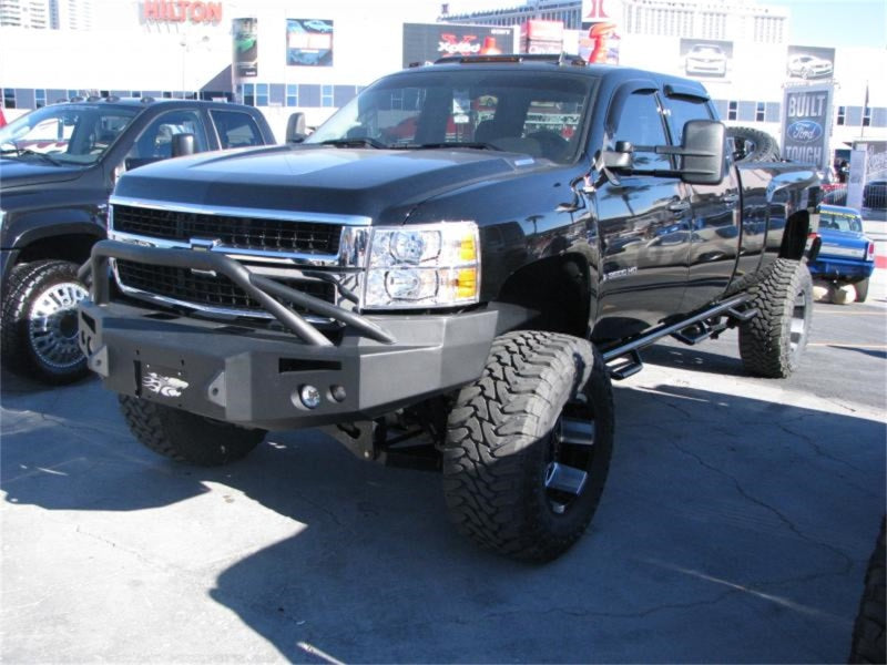 N-Fab Nerf Step 07-10 Chevy-GMC 2500/3500 Crew Cab 6.5ft Bed - Gloss Black - Bed Access - 3in - Mammoth Racing -