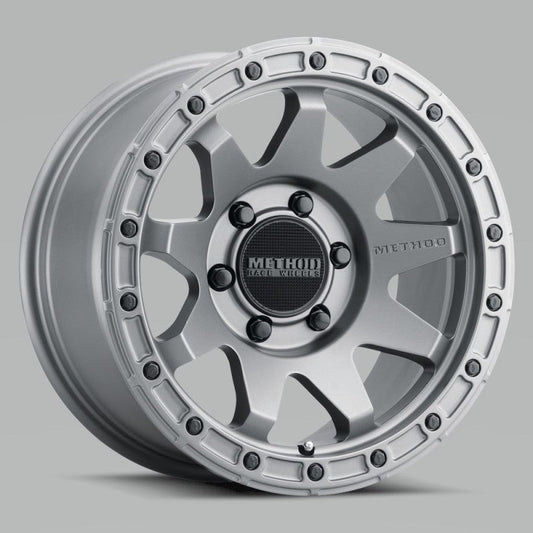 Method Mr317 17x8.5 0mm Offset 6x5.5 106.25mm CB Matte Titanium Wheel - Mammoth Racing -