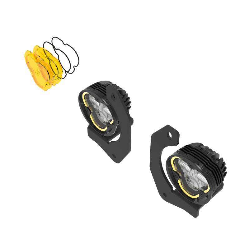 KC HiLiTES Flex ERA 3 Dual Mode SAE Fog Lights - 2-Light Master Kit for Jeep Jk/jl/jt Steel Bumpers - Mammoth Racing -