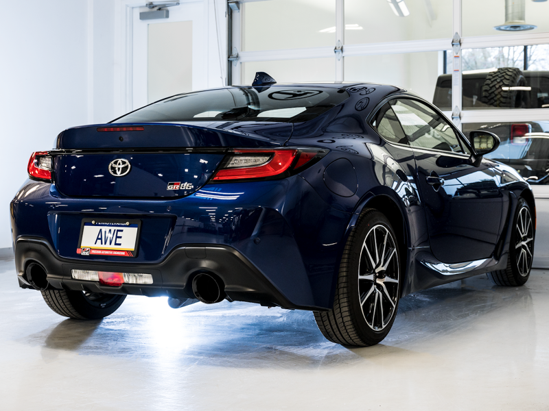 AWE Subaru BRZ/ Toyota GR86/ Toyota 86 Touring Edition Cat-Back Exhaust- Diamond Black Tips - Mammoth Racing -
