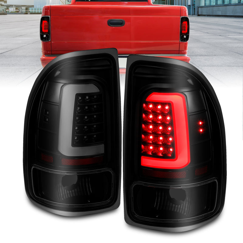 ANZO 1997-2004 Dodge Dakota LED Taillights Black Housing Smoke Lens Pair - Mammoth Racing -