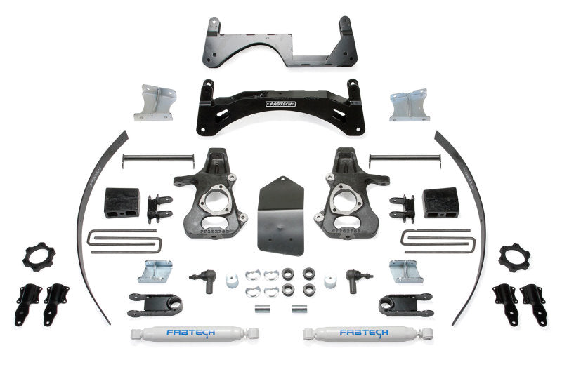 Fabtech 14-18 GM K1500 P/U w/oE Alm Or Stmp Stl UCA 6in Basic Sys w/Perf Shks - Mammoth Racing -