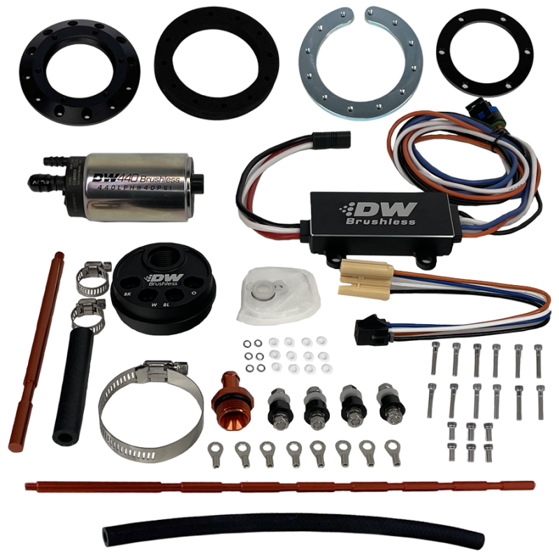 DeatschWerks Universal In-Tank Pump Mount w/ DW440 Brushless 415lph Fuel Pump & Controller - Mammoth Racing -