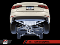 AWE Tuning Audi B9 A4 Track Edition Exhaust Dual Outlet - Diamond Black Tips (Includes DP) - My Store