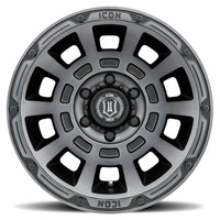 Icon Thrust 17x8.5 6x135 6mm Offset 5in BS Smoked Satin Black Tint Wheel - Mammoth Racing -