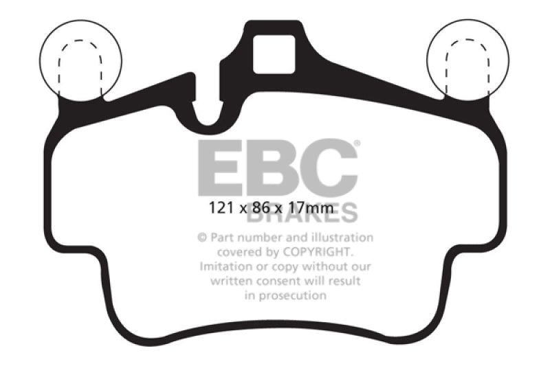 EBC 07-08 Porsche 911 (997) (Cast Iron Rotor only) 3.6 Carrera 2 Bluestuff Front Brake Pads - My Store