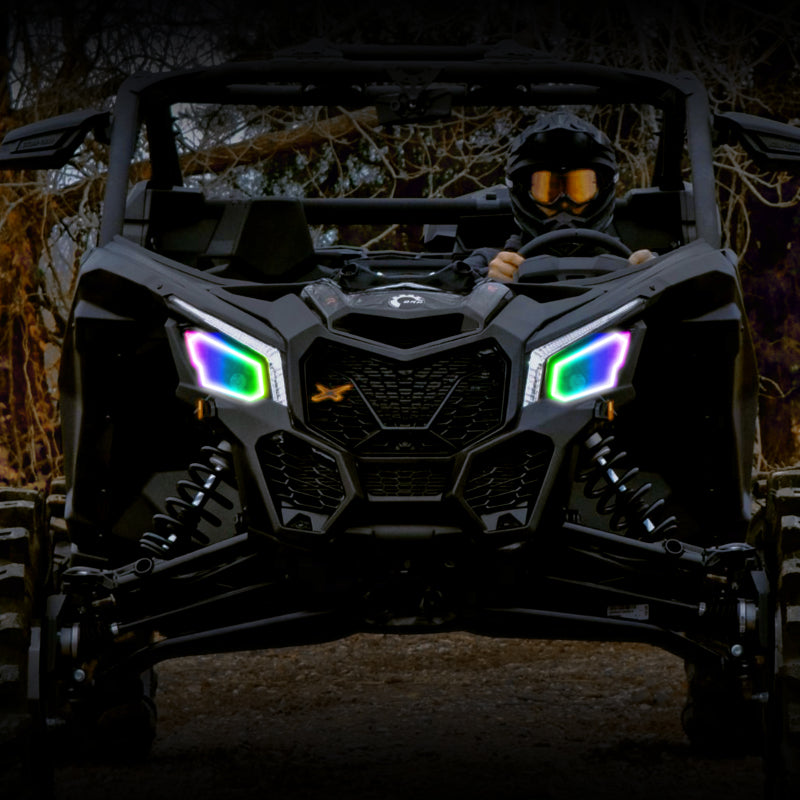 Oracle 17-21 Can-Am Maverick X3 Dynamic RGB+W Headlight Halo Kit - ColorSHIFT - Dynamic - Mammoth Racing -