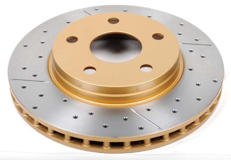 DBA 07-17 Jeep Wrangler Front Drilled & Slotted Street Series X-Gold Rotor - Mammoth Racing -