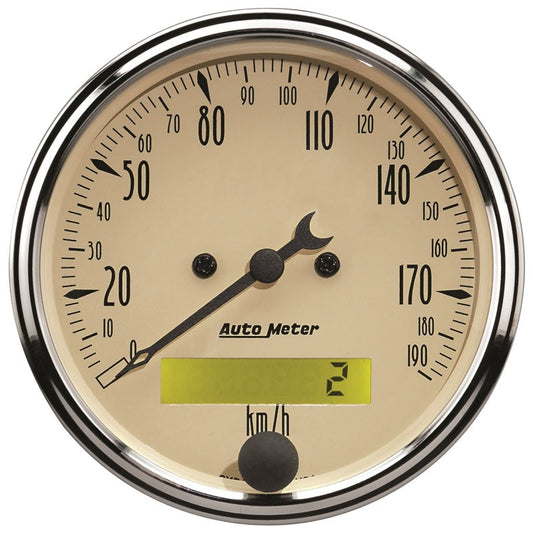 Autometer 3-1/8in 0-190km/h Antique Beige Elec. Programmable Speedometer - My Store