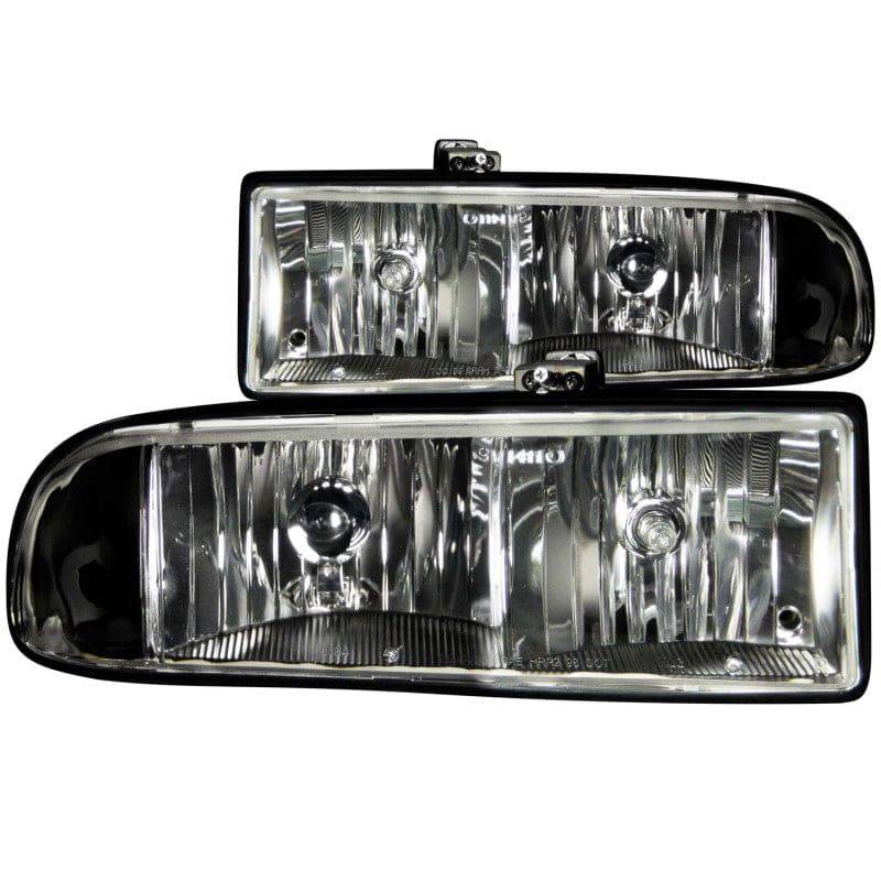 ANZO 1998-2005 Chevrolet S-10 Crystal Headlights Black - My Store