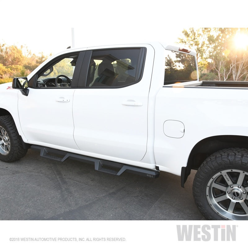 Westin 2019 Chevrolet Silverado / GMC Sierra 1500 Crew Cab Drop Nerf Step Bars - Textured Black - Mammoth Racing -