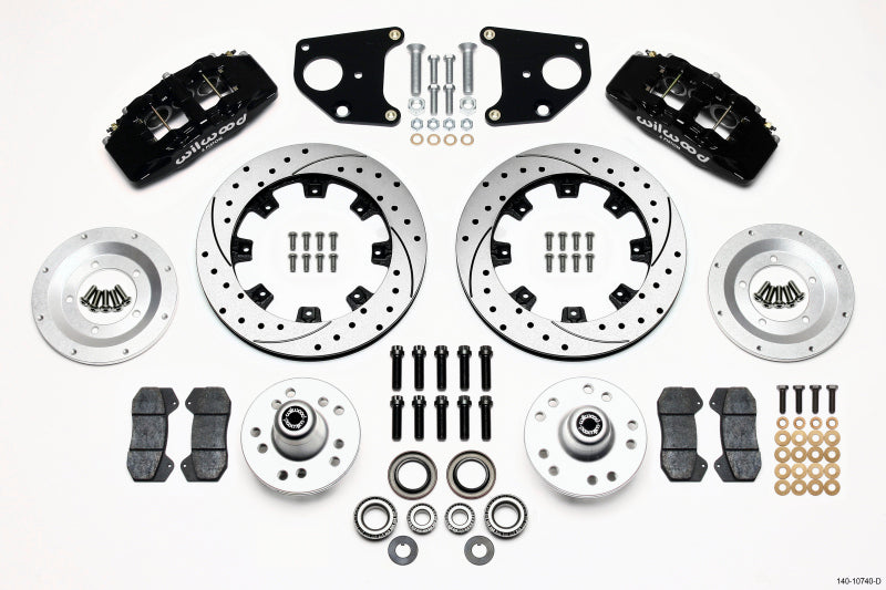 Wilwood Dynapro 6 Front Hub Kit 12.19in Drilled 62-72 CDP B & E Body-Drum - Mammoth Racing -