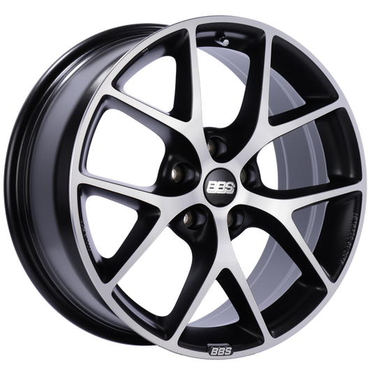 BBS SR 18x8 5x112 ET45 Satin Black Diamond Cut Face Wheel -82mm PFS/Clip Required - Mammoth Racing -