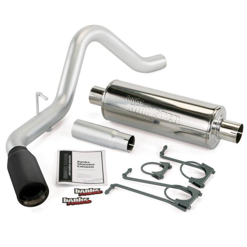 Banks Power 08-09 Ford 6.8 S/D EC/CCSB Monster Exh Sys - SS Single Exh w/ Blk Tip - Mammoth Racing -