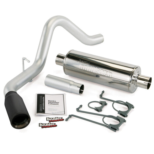 Banks Power 08-09 Ford 6.8 S/D EC/CCSB Monster Exh Sys - SS Single Exh w/ Blk Tip - Mammoth Racing -