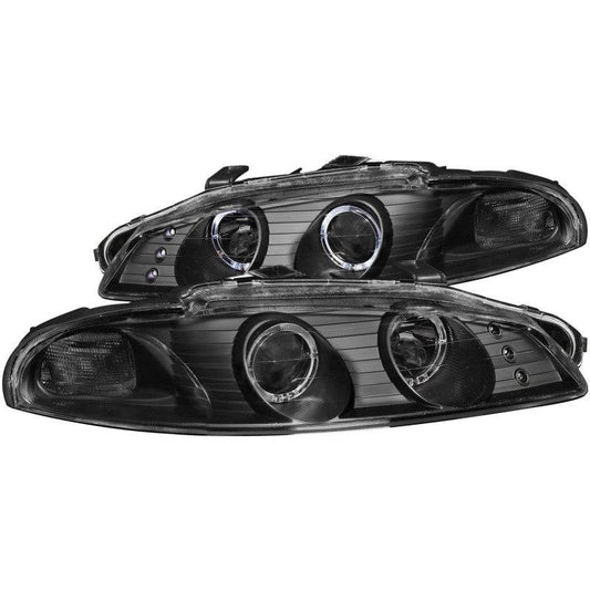 ANZO 1997-1999 Mitsubishi Eclipse Projector Headlights w/ Halo Black G2 - My Store