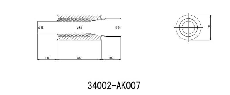 HKS UNIVERSAL EX H/M SUS 130-65 (MOQ: 8pcs) - Mammoth Racing -
