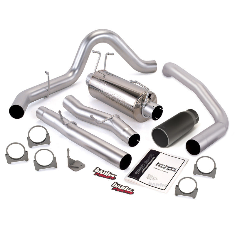 Banks Power 03-07 Ford 6.0L Excursion Monster Exhaust System - SS Single Exhaust w/ Black Tip - Mammoth Racing -
