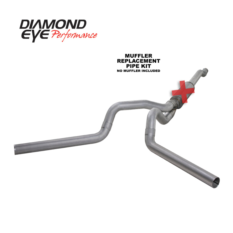 Diamond Eye KIT 4in CB MFLR RPLCMENT PIPE DUAL AL: 03-07 FORD 6.0L F250/F350 - Mammoth Racing -