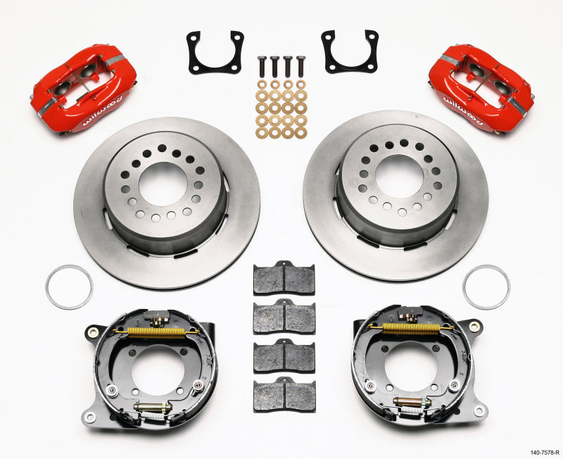 Wilwood Forged Dynalite P/S Park Brake Kit Red Chevy 12 Bolt-Spec 3.15in Brng - My Store