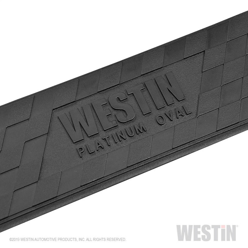 Westin 18-22 Jeep Wrangler JLU 4dr Platinum 4 Oval Nerf Step Bars - Tex. Blk - Mammoth Racing -