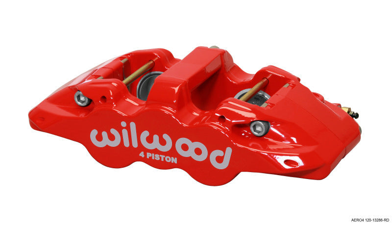 Wilwood Caliper-Aero4-L/H - Red 1.88/1.62in Pistons 1.25in Disc - Mammoth Racing -