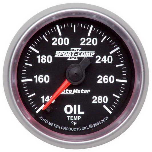 Autometer Sport-Comp II 52mm Full Sweep Electronic 140-280 Deg. F Oil Temprature Gauge - My Store
