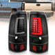 ANZO 1999-2002 Chevy Silverado 1500 LED Taillights Plank Style Black w/Clear Lens - Mammoth Racing -