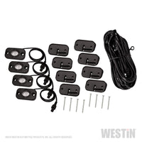 Westin Universal LED Rock Light Kit - 4 Lights - 14ft 9in Wiring Harness & Switch - Mammoth Racing -