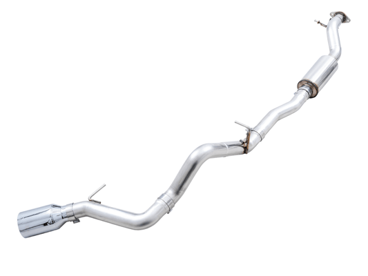 AWE Tuning 2021+ Ford Bronco 0FG Single Rear Exit Exhaust w/Chrome Silver Tip & Bash Guard - My Store