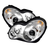 Spyder Mercedes Benz C-Class 01-05 4 DrProjector Headlights Halogen-LED Halo Chrm PRO-YD-MBW203-HL-C - Mammoth Racing -