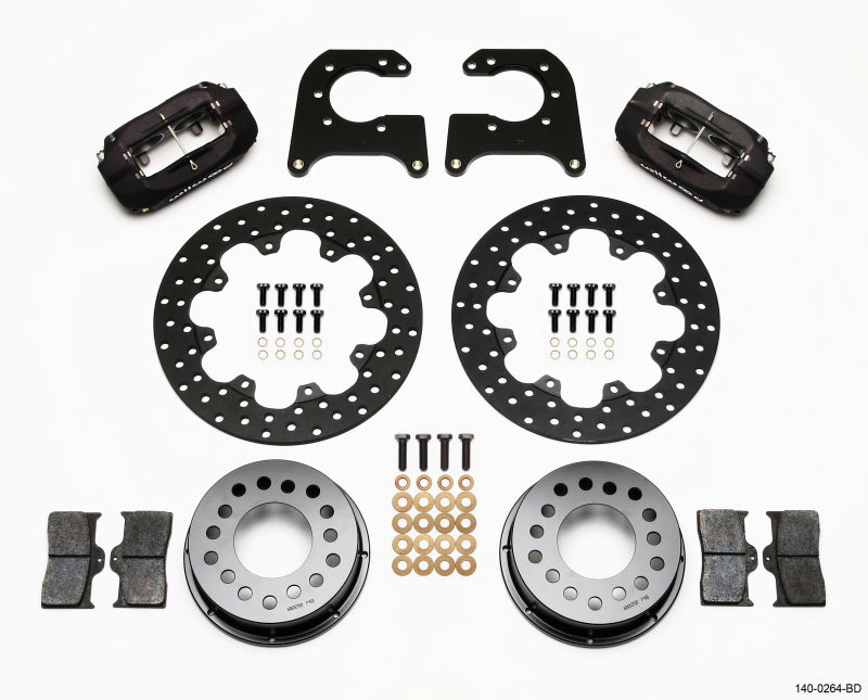 Wilwood Forged Dynalite Rear Drag Kit Drilled Rotor 58-64 Olds/Pontiac 1/2in Studs - Mammoth Racing -