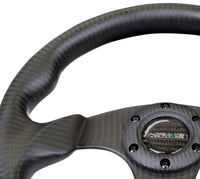 NRG Carbon Fiber Steering Wheel (320mm) Flat Bottom Matte Black Carbon - My Store