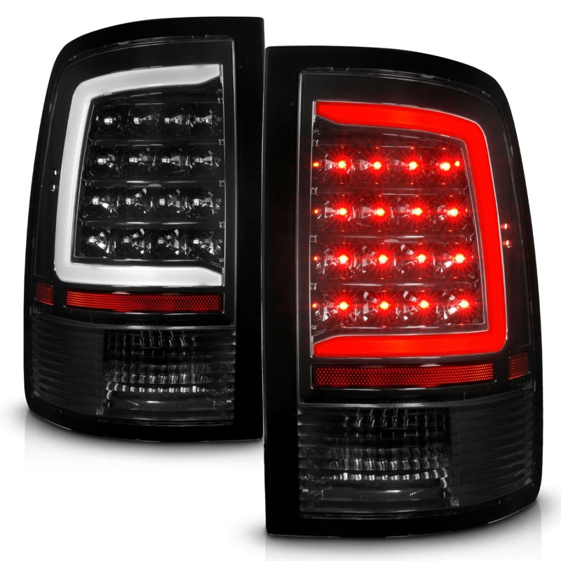 ANZO 09-18 Dodge Ram 1500 Full LED Tailights w/ Sequential Black Housing/Clear Lens - Mammoth Racing -