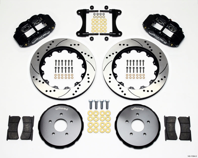 Wilwood Narrow Superlite 6R Front Hat Kit 14.00in Drilled Nissan 370Z/Fiti G37 - Mammoth Racing -