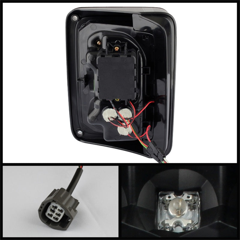 Spyder Jeep Wrangler 07-15 LED Tail Lights Black ALT-YD-JWA07-LED-BK - Mammoth Racing -