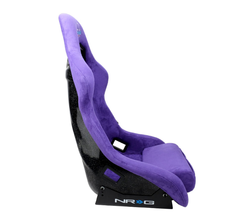 NRG FRP Bucket Seat PRISMA Edition W/ pearlized Back Purple Alcantara - Large - My Store
