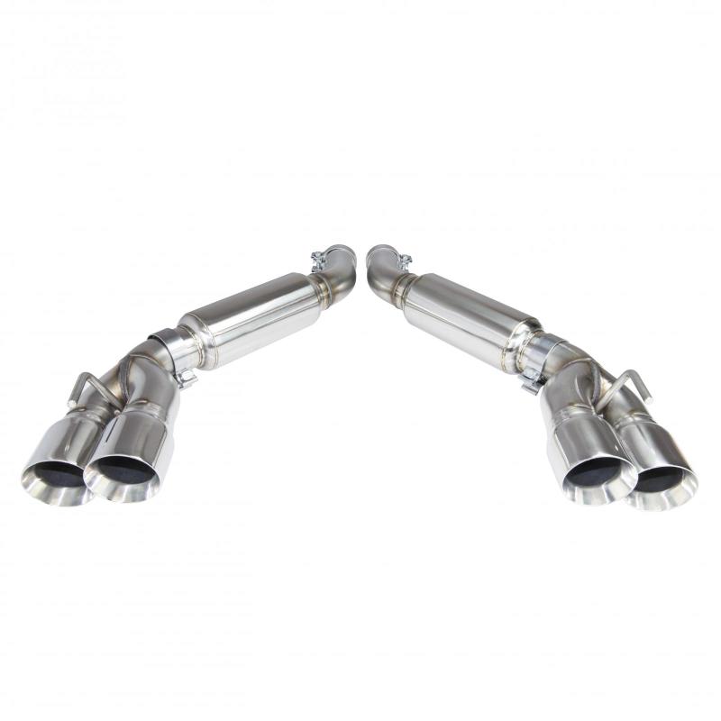 Kooks 2016 + Chevrolet Camaro SS 3in Axle Back Exhaust System w/ Mufflers and Polished Quad Tips - Mammoth Racing -