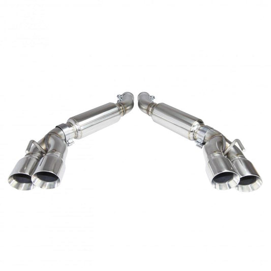 Kooks 2016 + Chevrolet Camaro SS 3in Axle Back Exhaust System w/ Mufflers and Polished Quad Tips - Mammoth Racing -