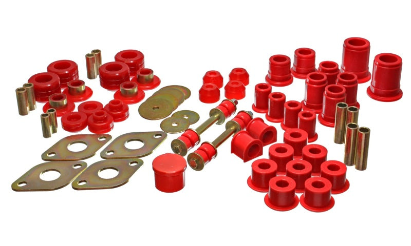 Energy Suspension 89-95 Toyota 4WD Pickup (Except T-100 & Tundra)  Red Hyper-Flex Master Bushing Set - Mammoth Racing -