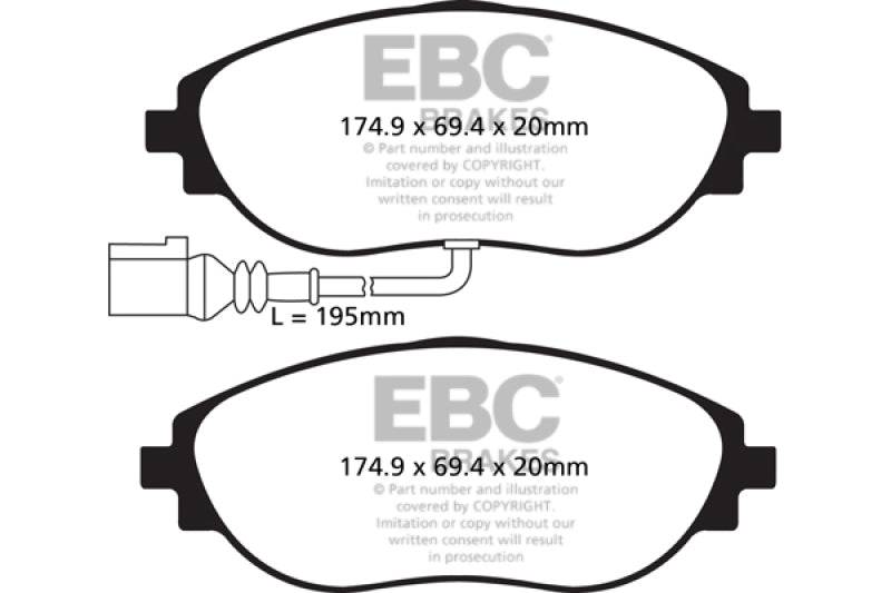 EBC 12+ Volkswagen CC 3.6 Greenstuff Front Brake Pads - My Store