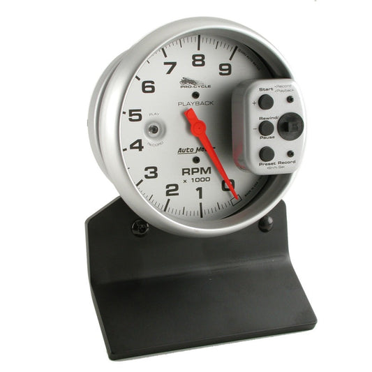 Autometer Pro-Cycle Gauge Tach 5in 9K Rpm Pedestal W/ Rpm Playback Silver Pro-Cycle - My Store