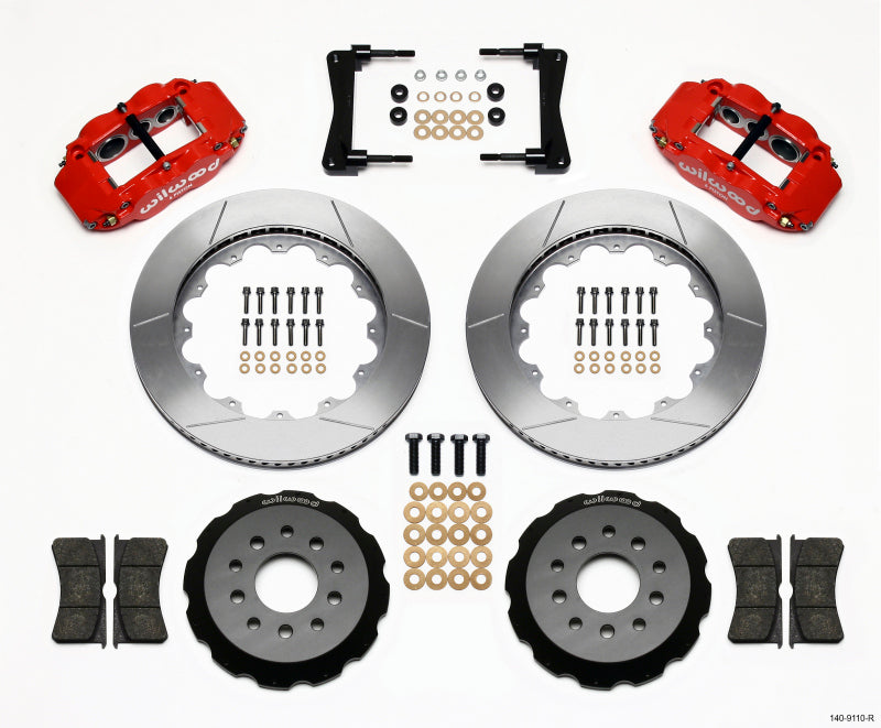 Wilwood Narrow Superlite 6R Front Hat Kit 14.00in Red 2005-2014 Mustang - My Store