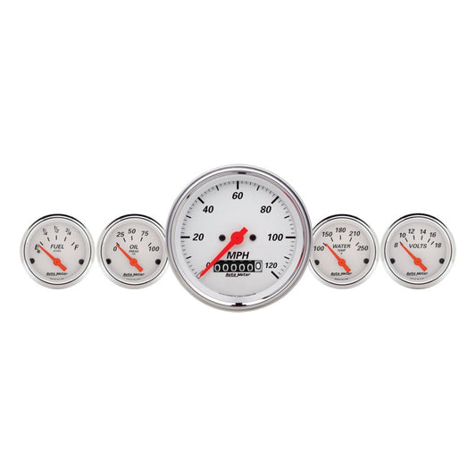 Autometer Arctic White 3-3/8in Electric Speedometer with Wheel Odometer/ 2-1/16in Oil Pressure - My Store