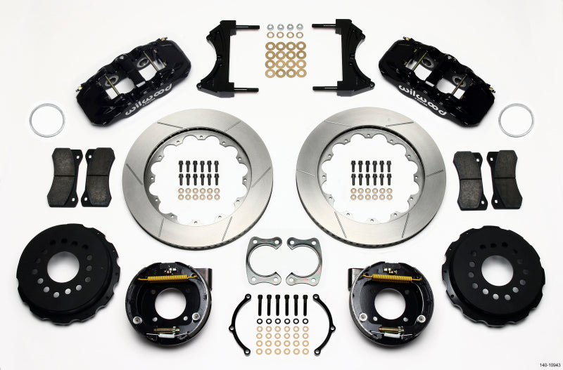 Wilwood Aero4 Rear P-Brake Kit 14.00in Chevy 12 Bolt w/ C-Clips - Mammoth Racing -