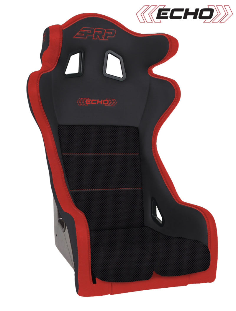 PRP Echo Composite Seat- Black/Red (prp Red Outline/Delta Red- Red Stitching) - Mammoth Racing -