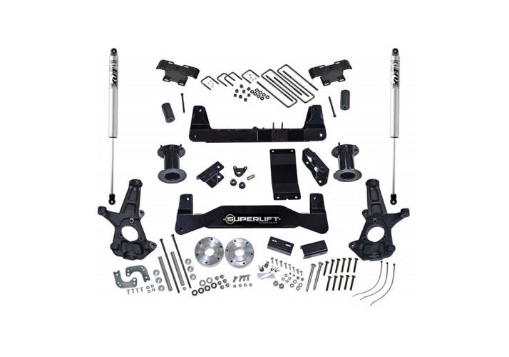Superlift 14-16 Chevy Silv 1500 4WD 6.5in Lift Kit w/ Cast Steel Control Arms Fox 2.0 Shocks - Mammoth Racing -