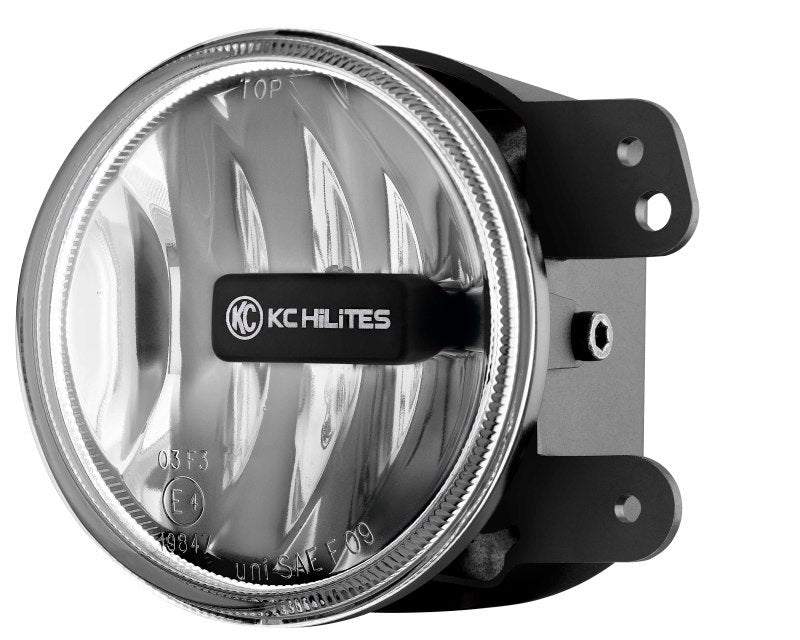 KC HiLiTES 07-09 Jeep JK 4in. Gravity G4 LED Light 10w Sae/ece Clear Fog Beam (Pair Pack System) - Mammoth Racing -